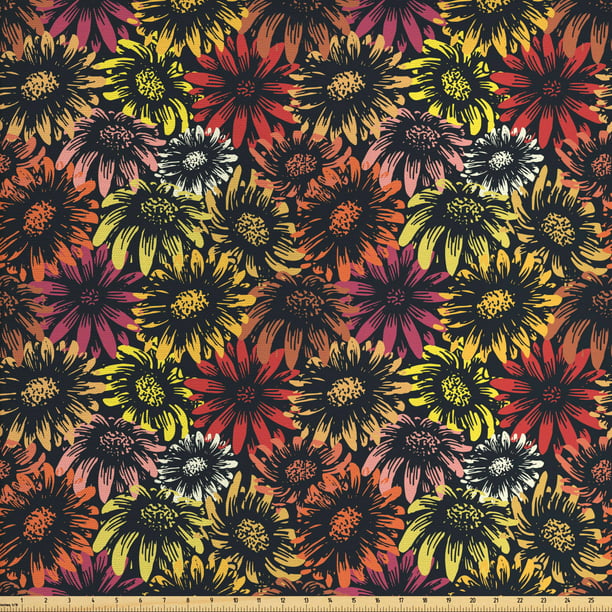 Bright Color Sunflower Pattern 100/% Cotton Fabric by Half Yard for Sewing Crafts Home Decor